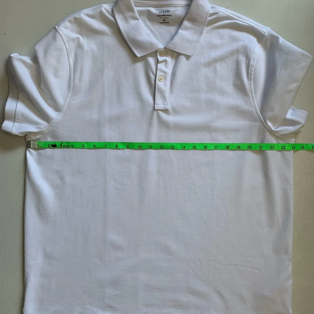J Crew Factory Mens XXL White Flex Pique Polo Shirt Short Sleeve FLAWS